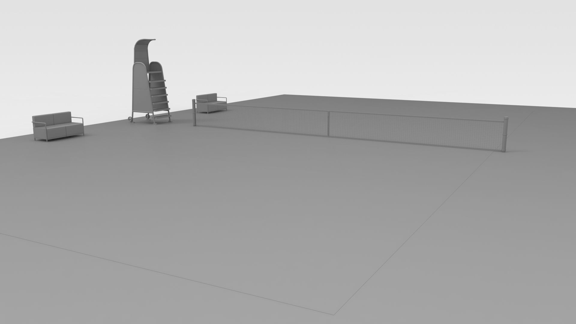 Tennis Court 3D model_7