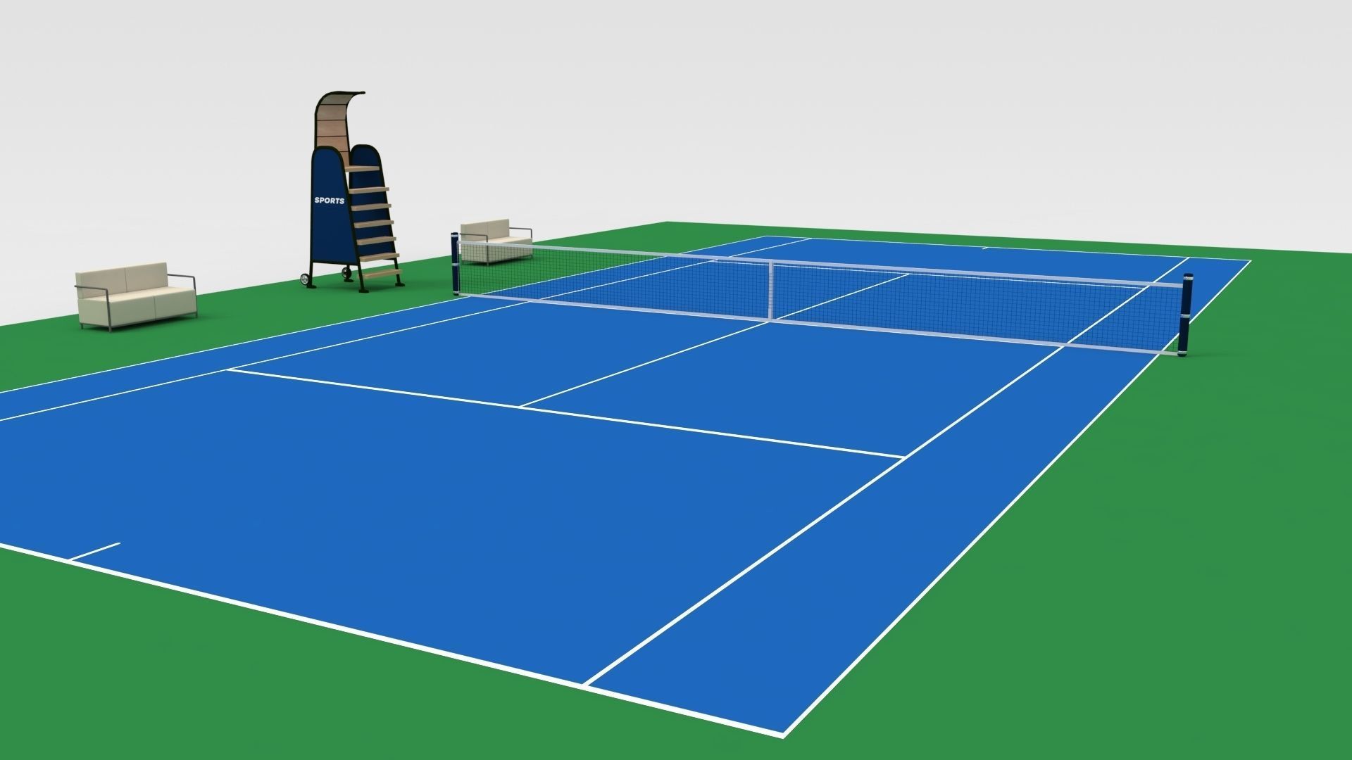 Tennis Court 3D model_1