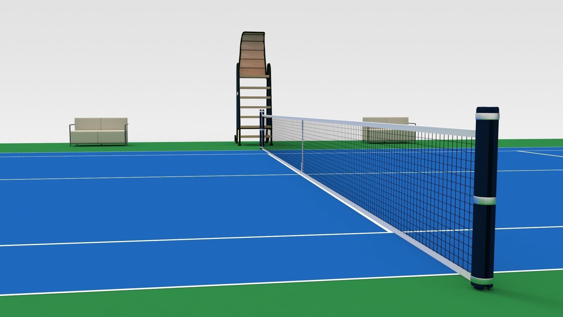 Tennis Court 3D model_2