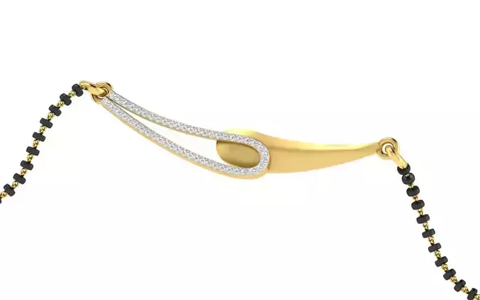 light weight yellow gold  diamond pendent -EZ T-40