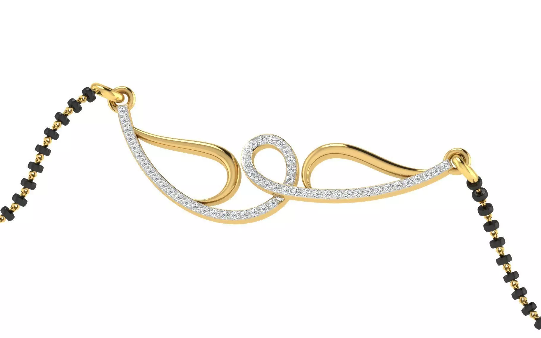 light weight yellow gold diamond pendent -EZ T-41 3D print model_0