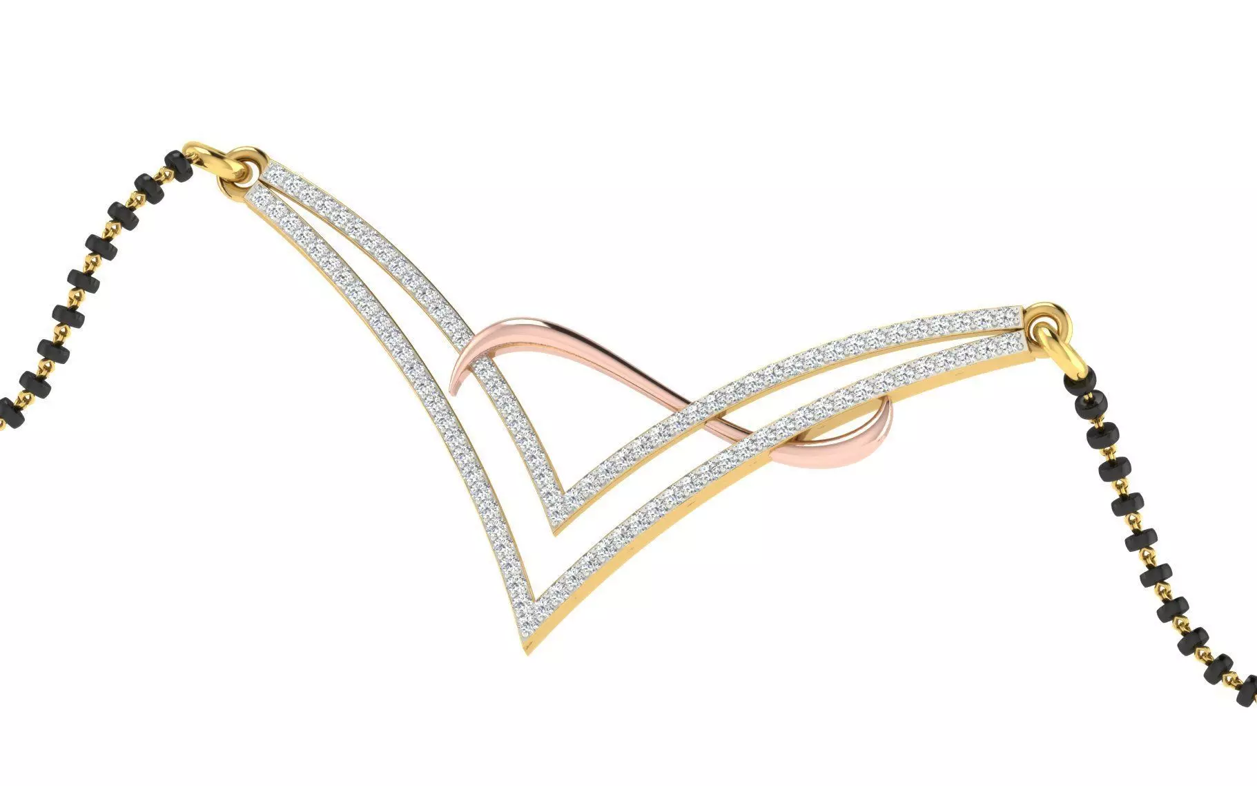 light weight yellow gold  diamond pendent -EZ T-43 3D print model_0