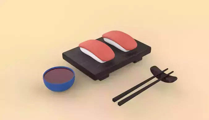 sushi Low-poly 3D model