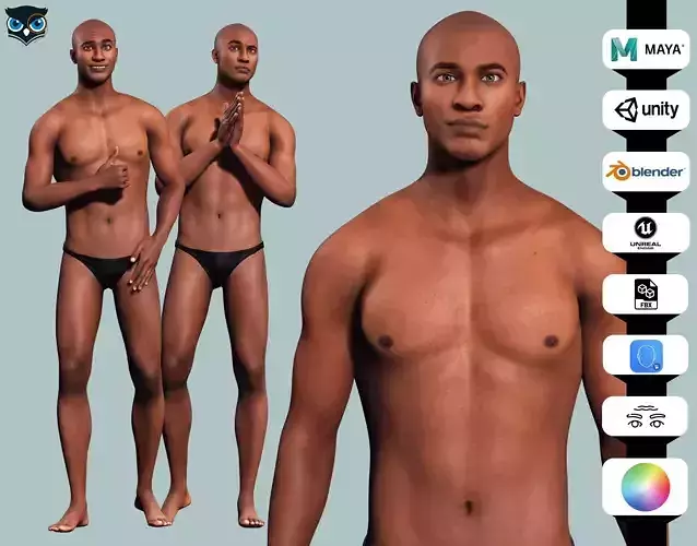 Marcus - Realistic Man Base Mesh 4K x4 Low-poly