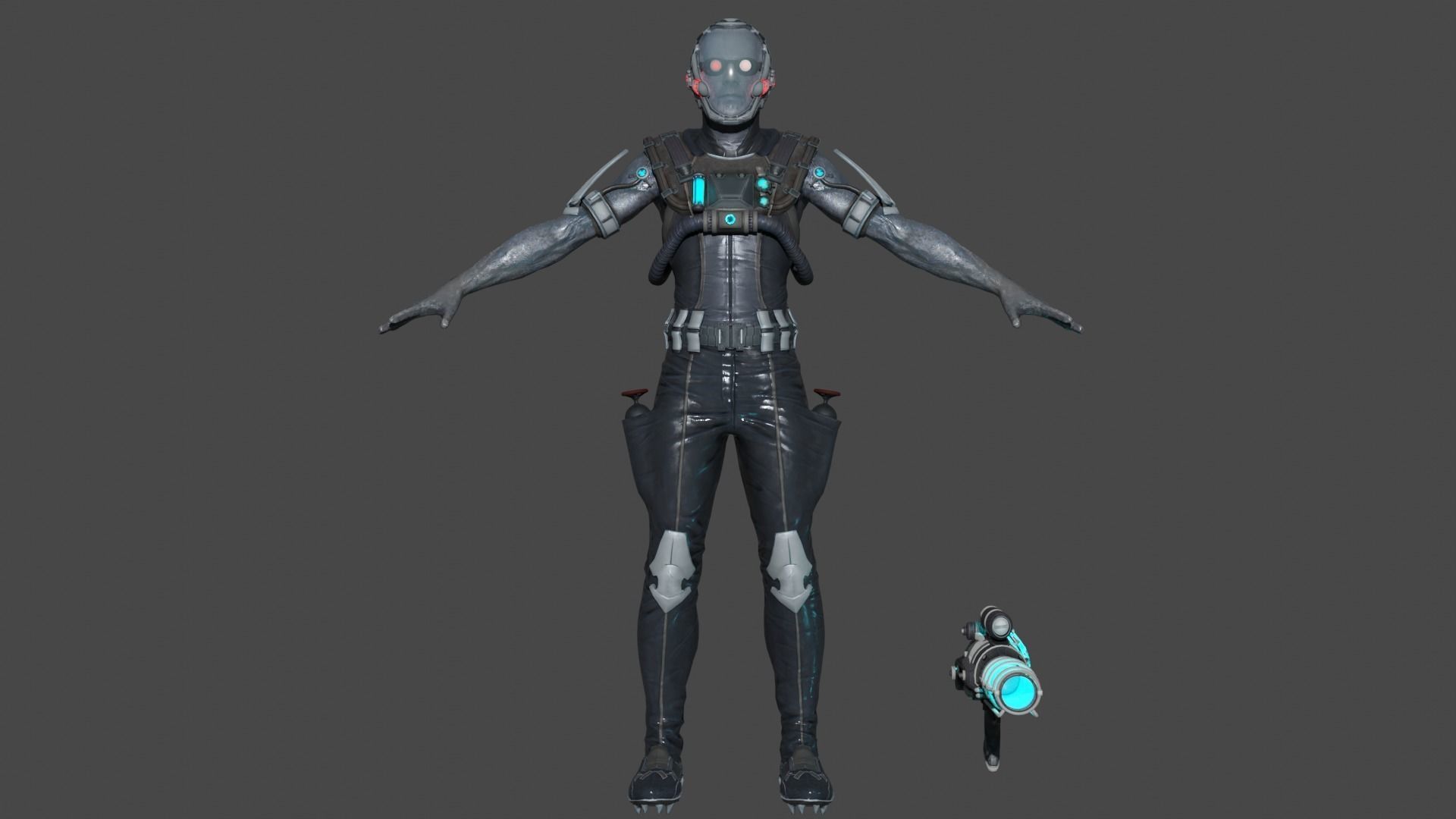 Mr Freeze Low-poly 3D model_1