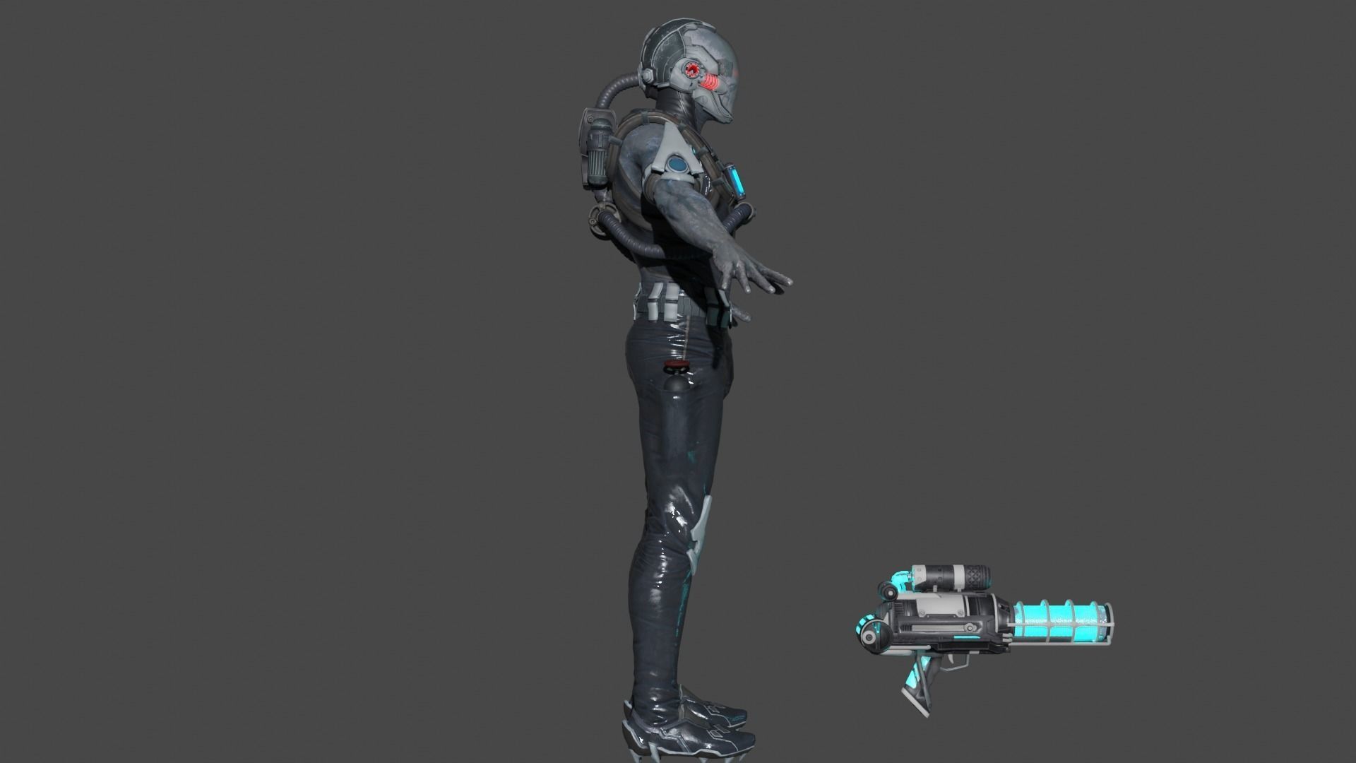 Mr Freeze Low-poly 3D model_3