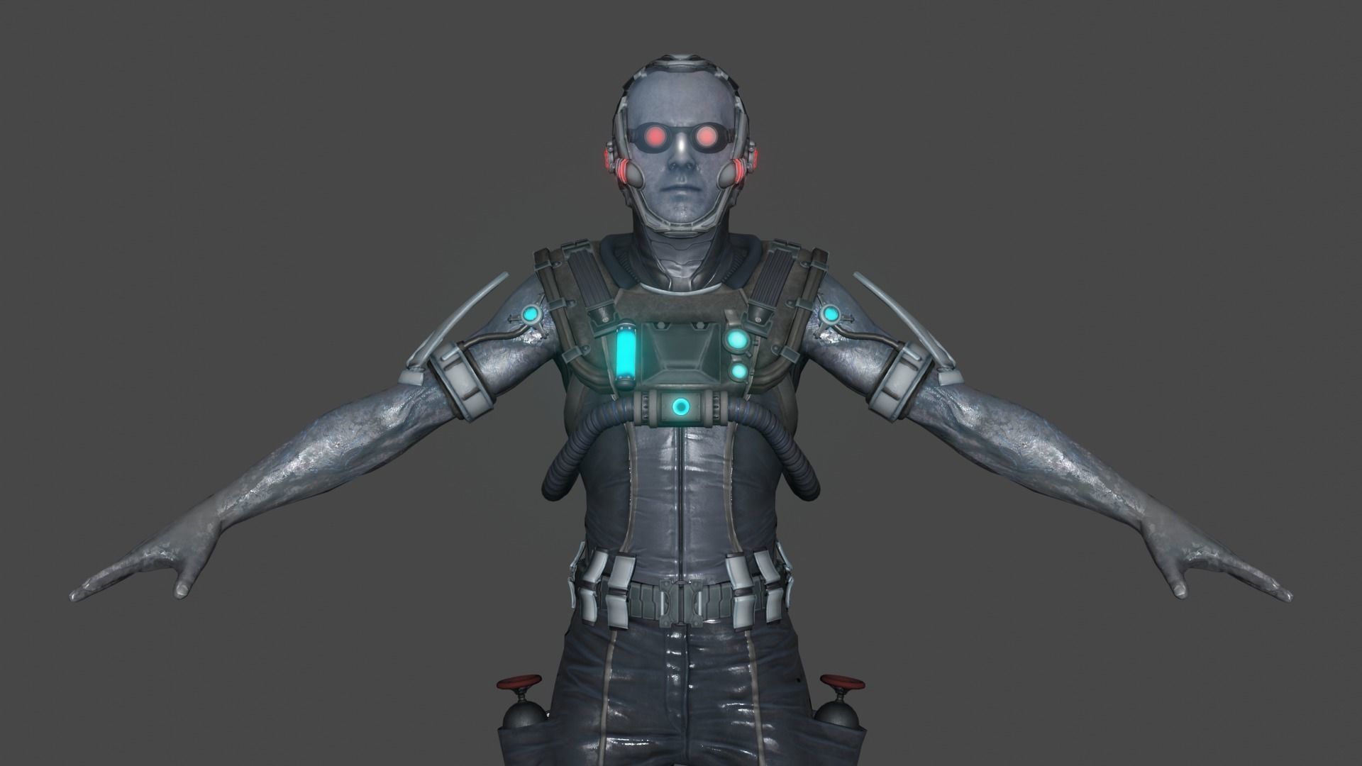 Mr Freeze Low-poly 3D model_2