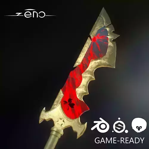 Lava Sword - Low Poly Game Asset - Substance file included