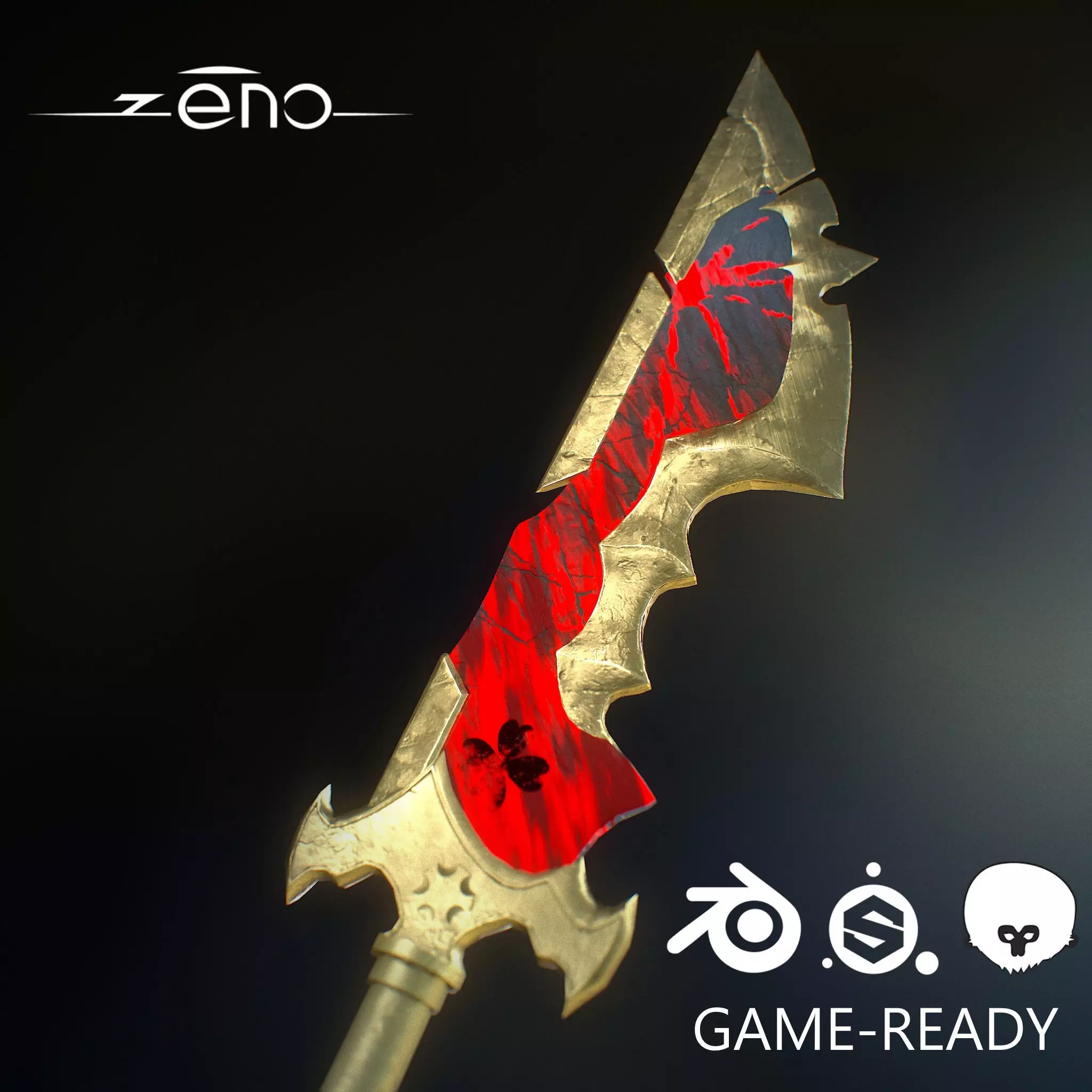 Lava Sword - Low Poly Game Asset - Substance file included Low-poly 3D model_0