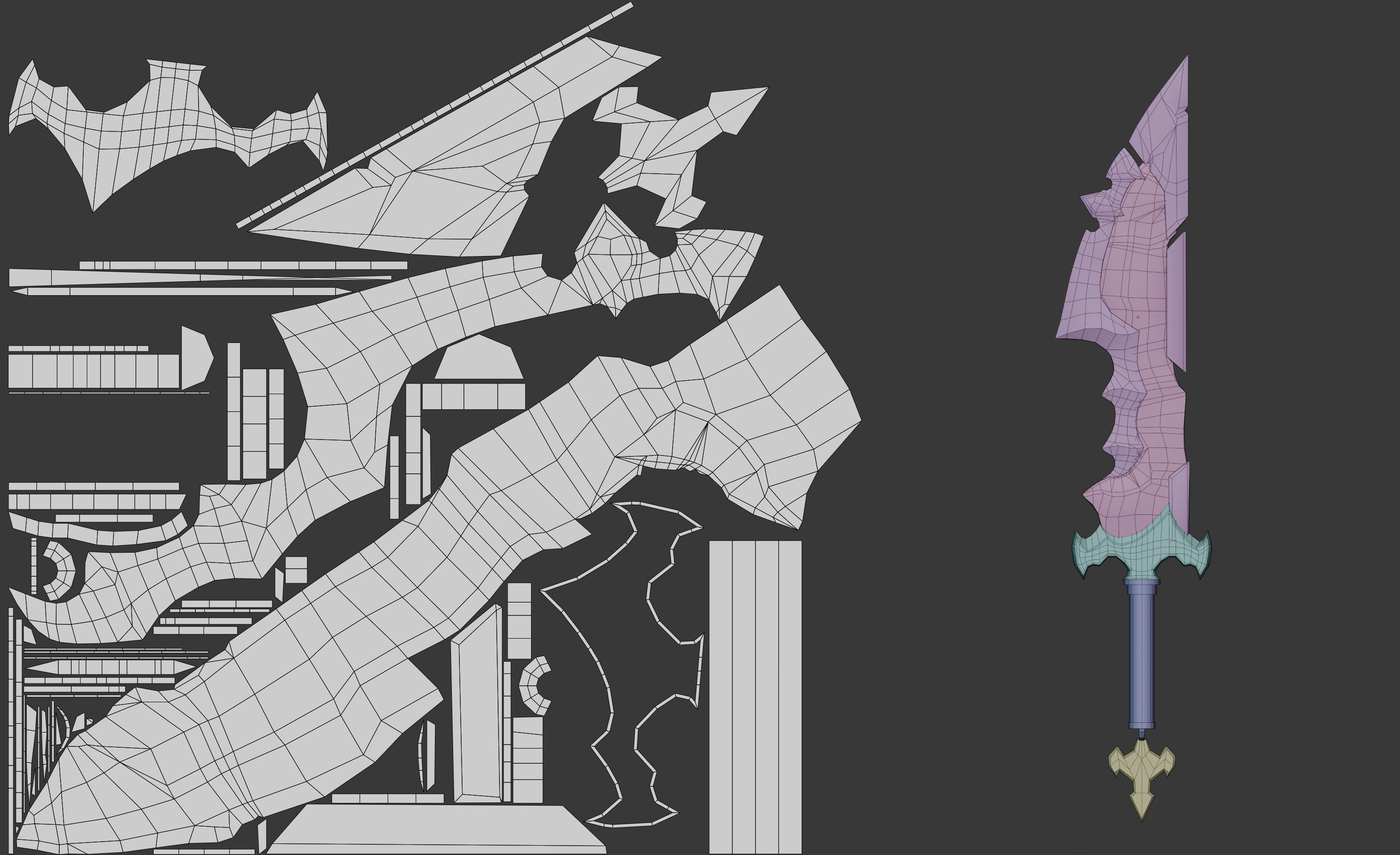 Lava Sword - Low Poly Game Asset - Substance file included Low-poly 3D model_7