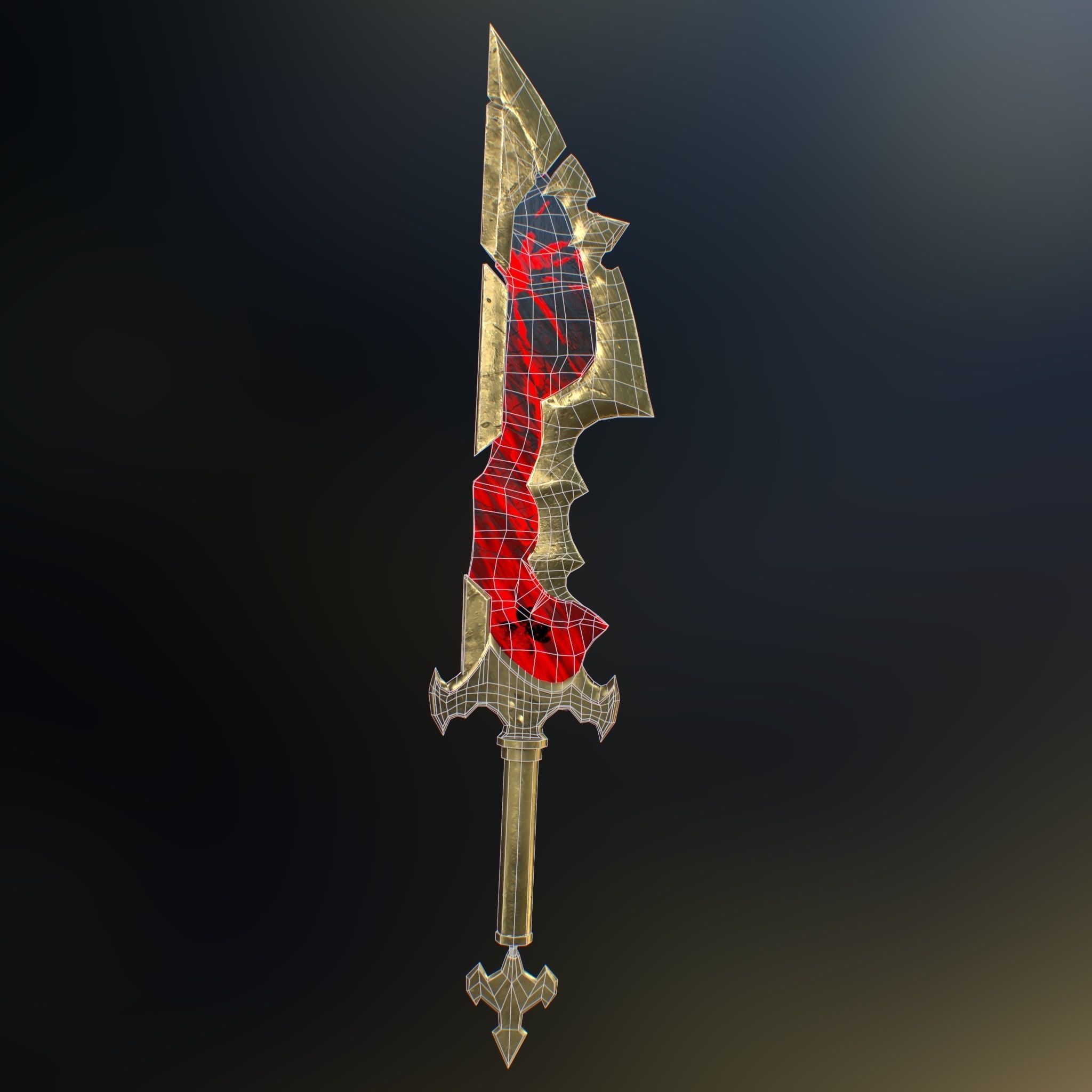Lava Sword - Low Poly Game Asset - Substance file included Low-poly 3D model_6