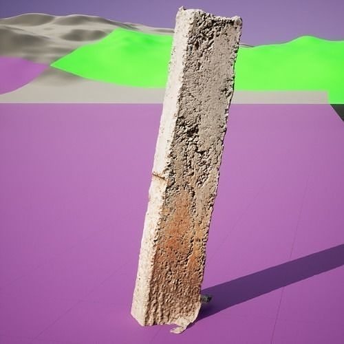 White Concrete Fence Pillar - 3d Model 3D model