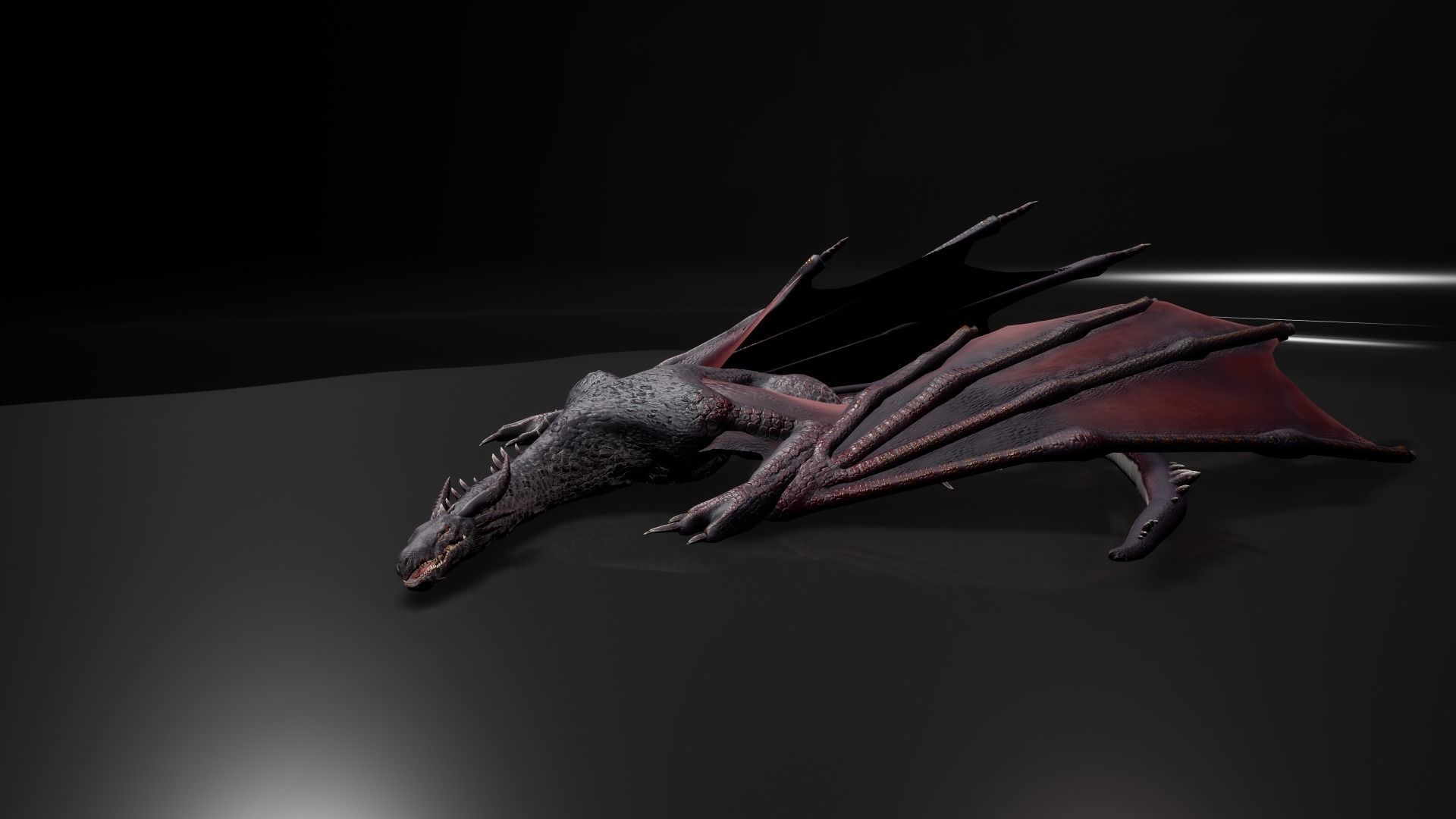 Dragon 8 Wyvern UE4 and Unity Low-poly 3D model_13