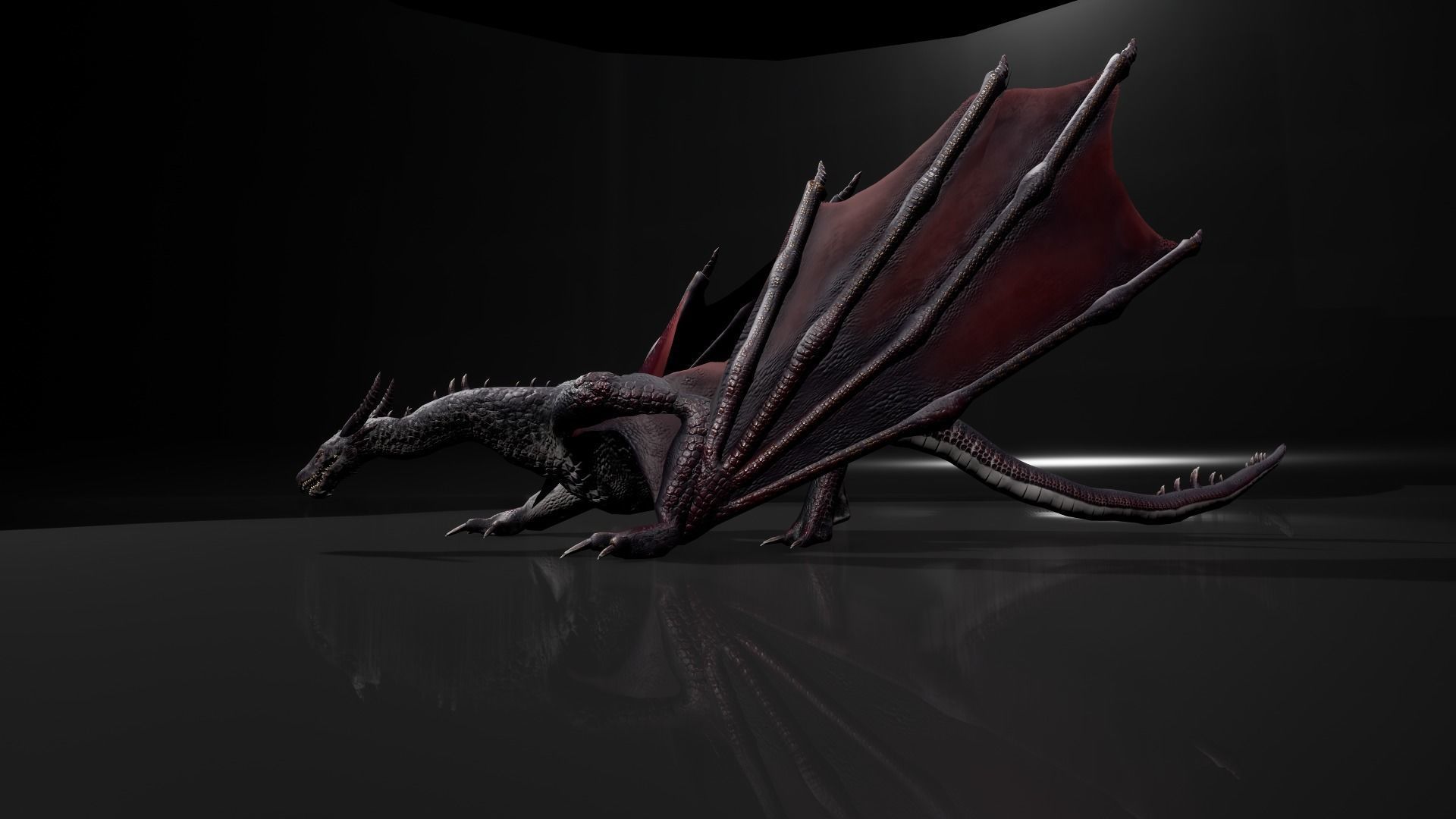 Dragon 8 Wyvern UE4 and Unity Low-poly 3D model_7