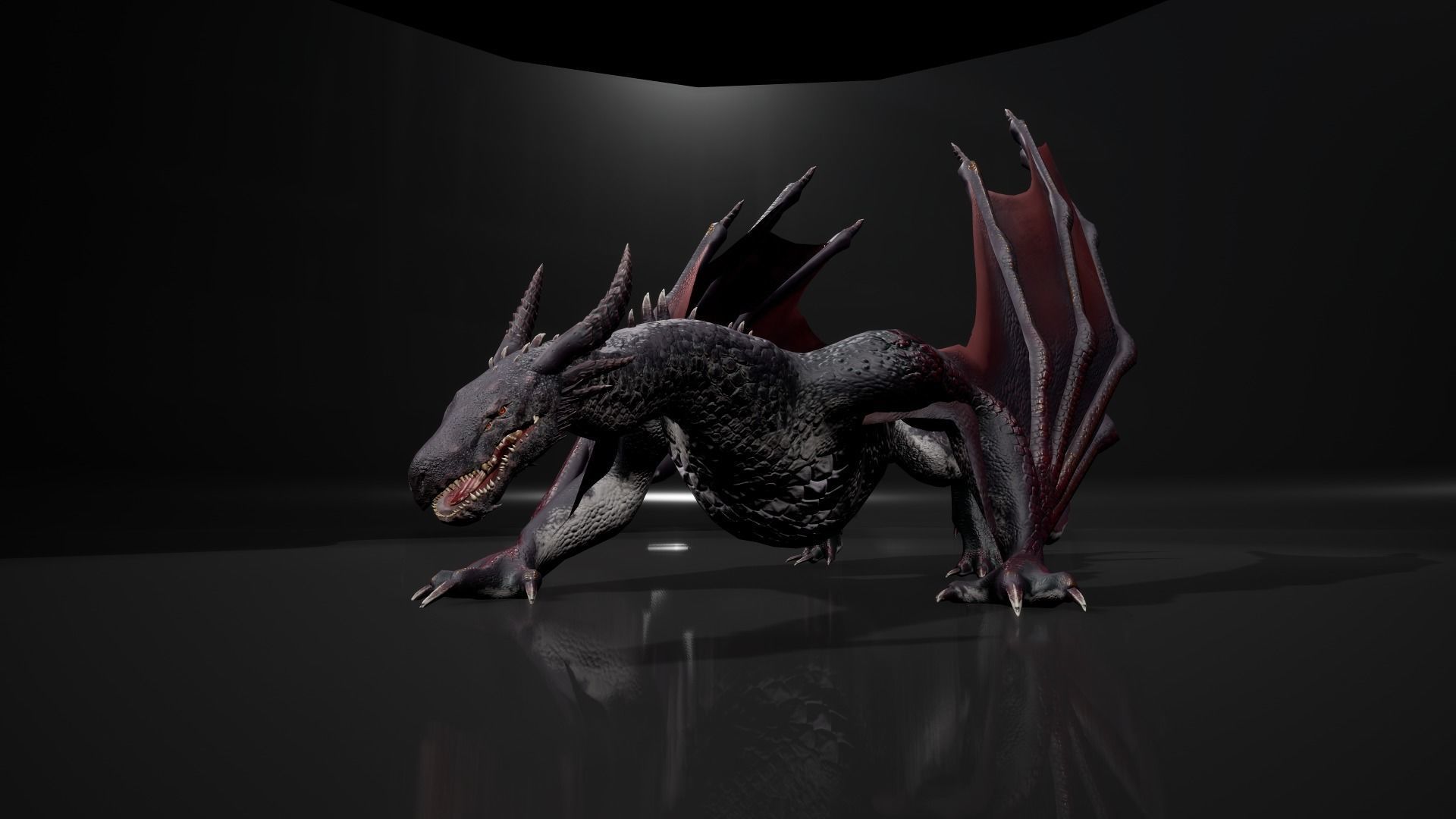 Dragon 8 Wyvern UE4 and Unity Low-poly 3D model_6