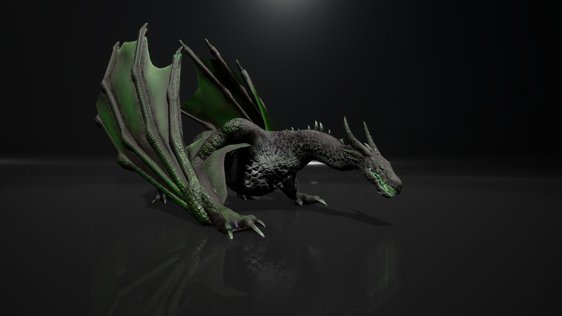 Dragon 8 Wyvern UE4 and Unity Low-poly 3D model_3