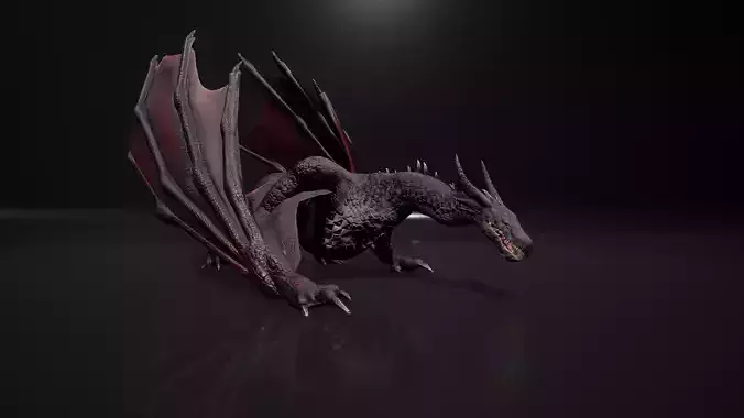 Dragon 8 Wyvern UE4 and Unity Low-poly 3D model