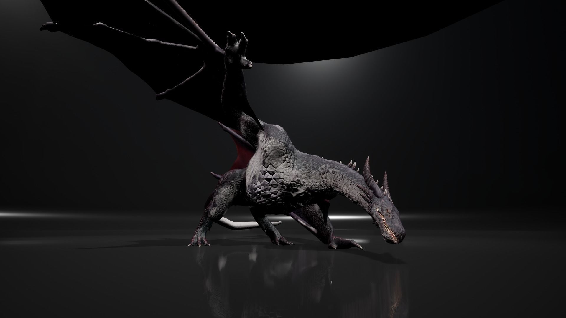 Dragon 8 Wyvern UE4 and Unity Low-poly 3D model_10