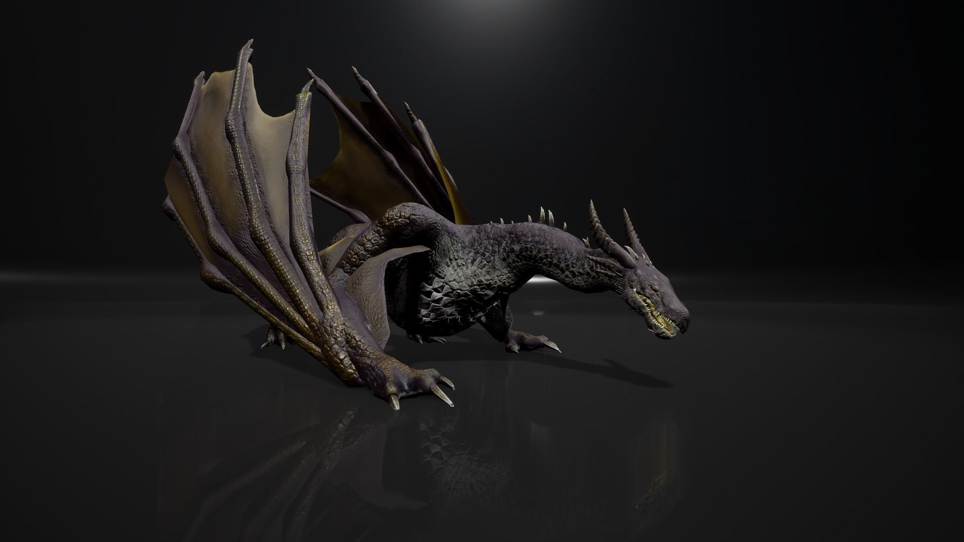 Dragon 8 Wyvern UE4 and Unity Low-poly 3D model_5