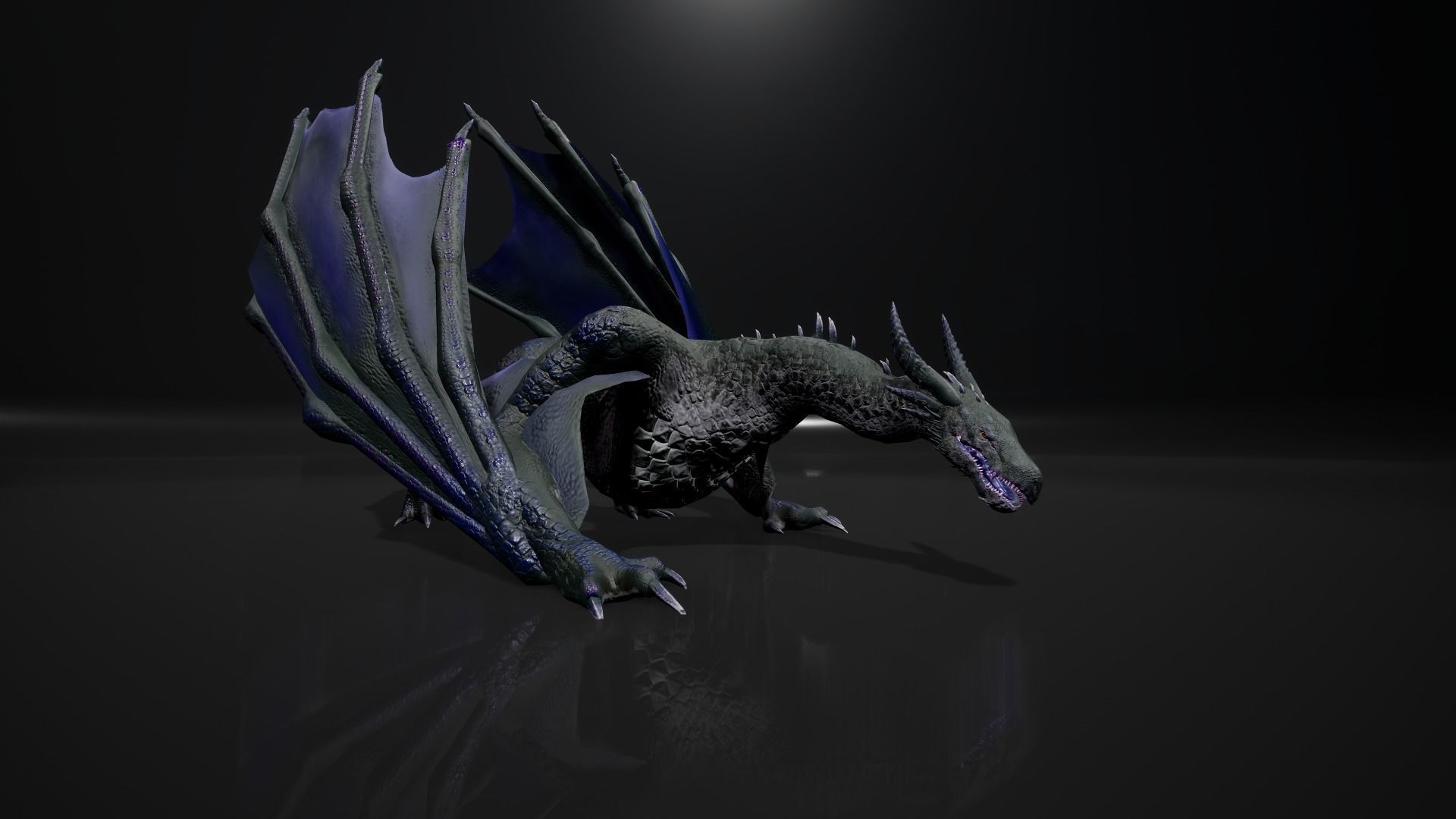 Dragon 8 Wyvern UE4 and Unity Low-poly 3D model_4