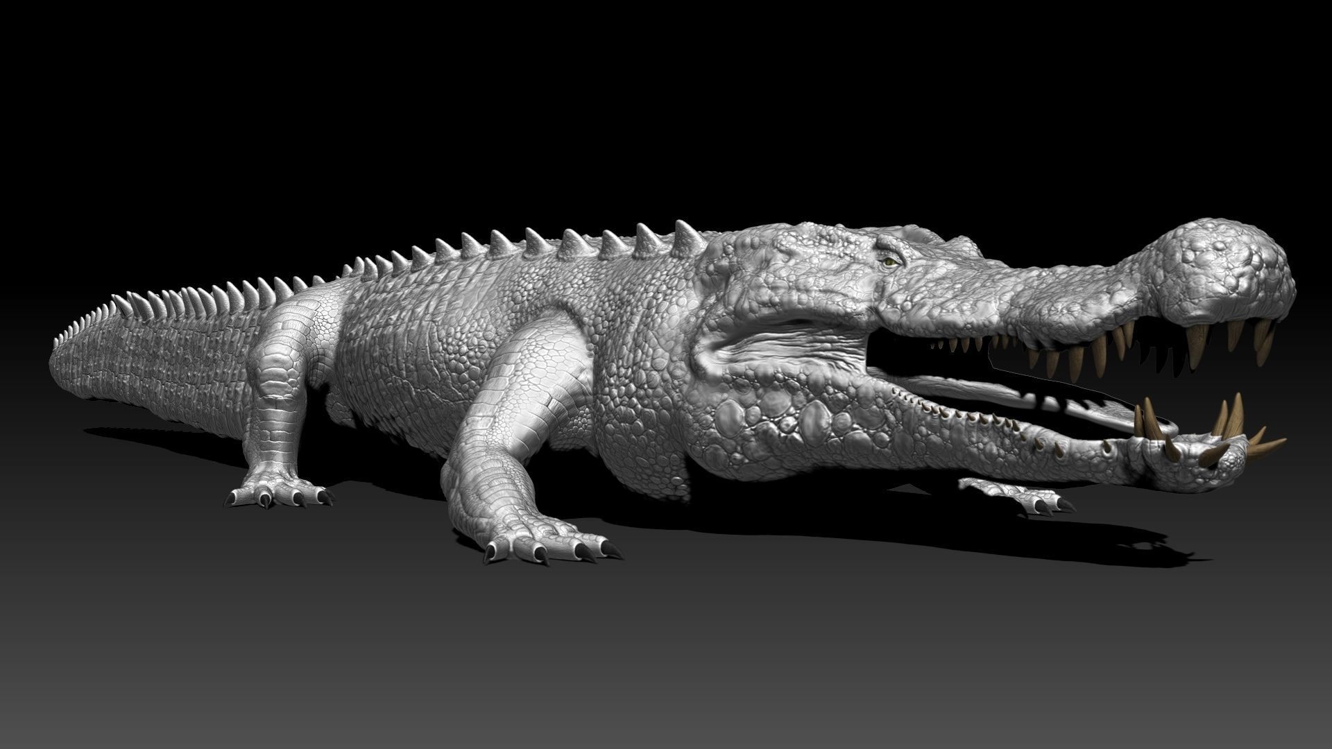 Dinosaur Deinosuchus Riograndensis Sculpt Project 3D model_3