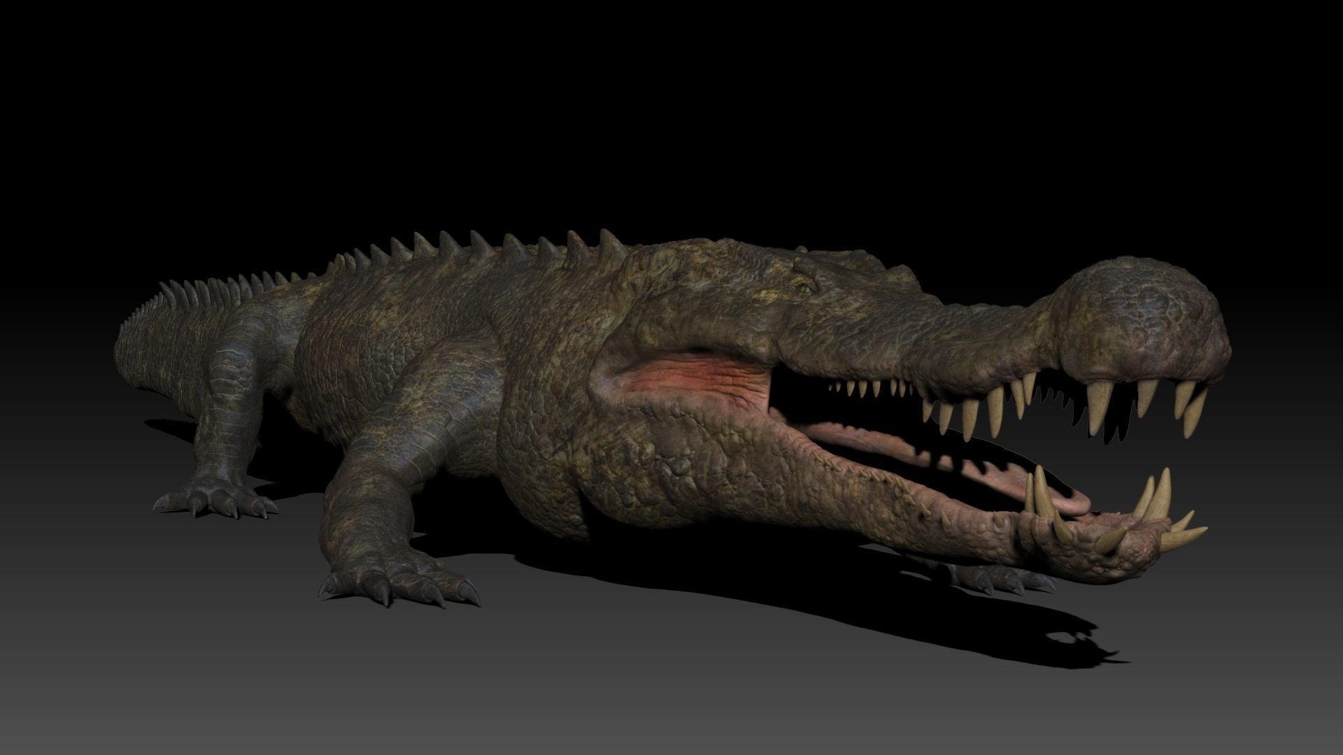Dinosaur Deinosuchus Riograndensis Sculpt Project 3D model_12