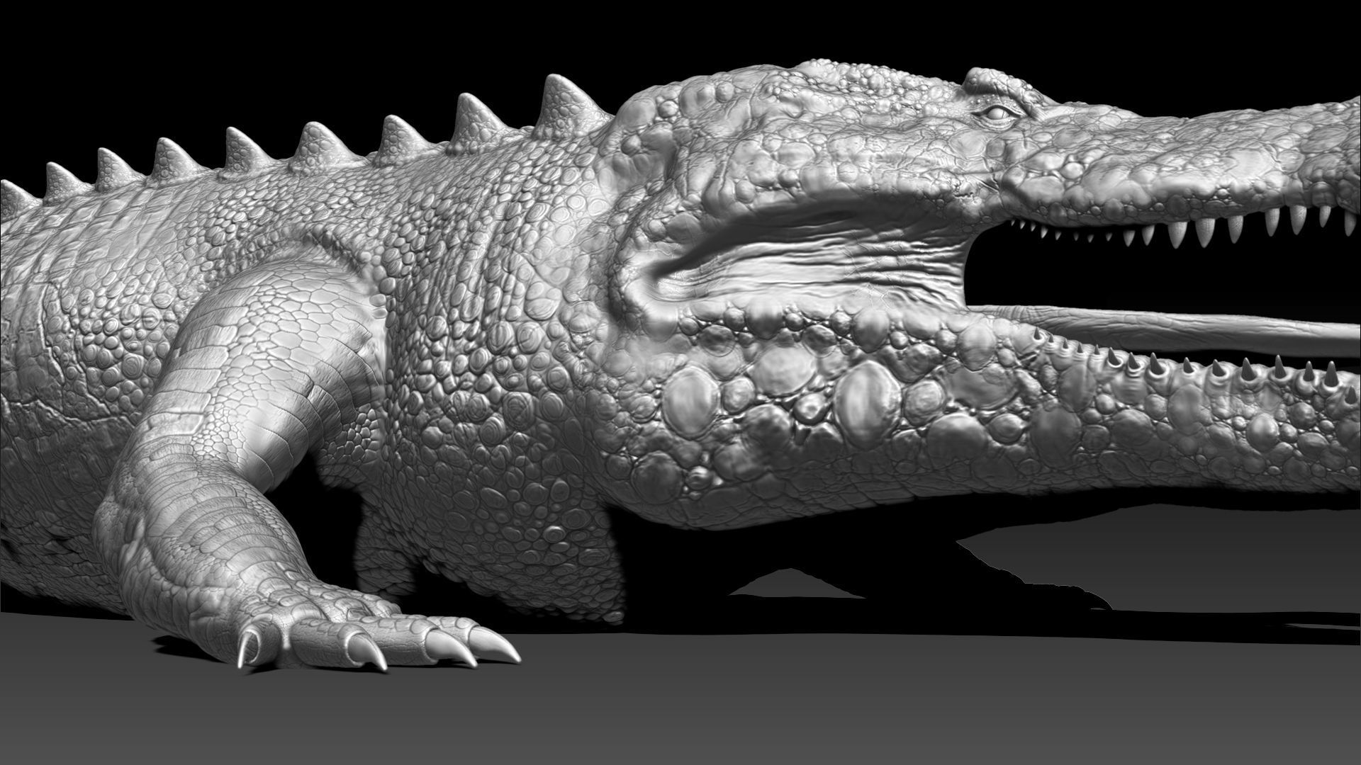 Dinosaur Deinosuchus Riograndensis Sculpt Project 3D model_8
