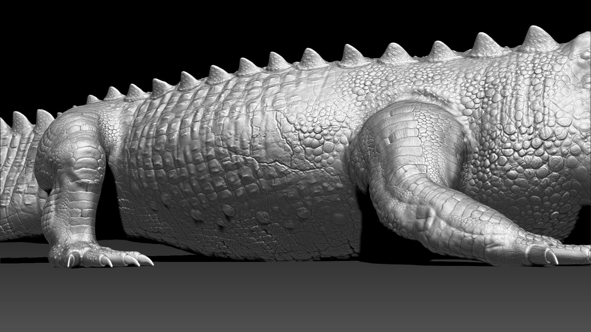Dinosaur Deinosuchus Riograndensis Sculpt Project 3D model_9