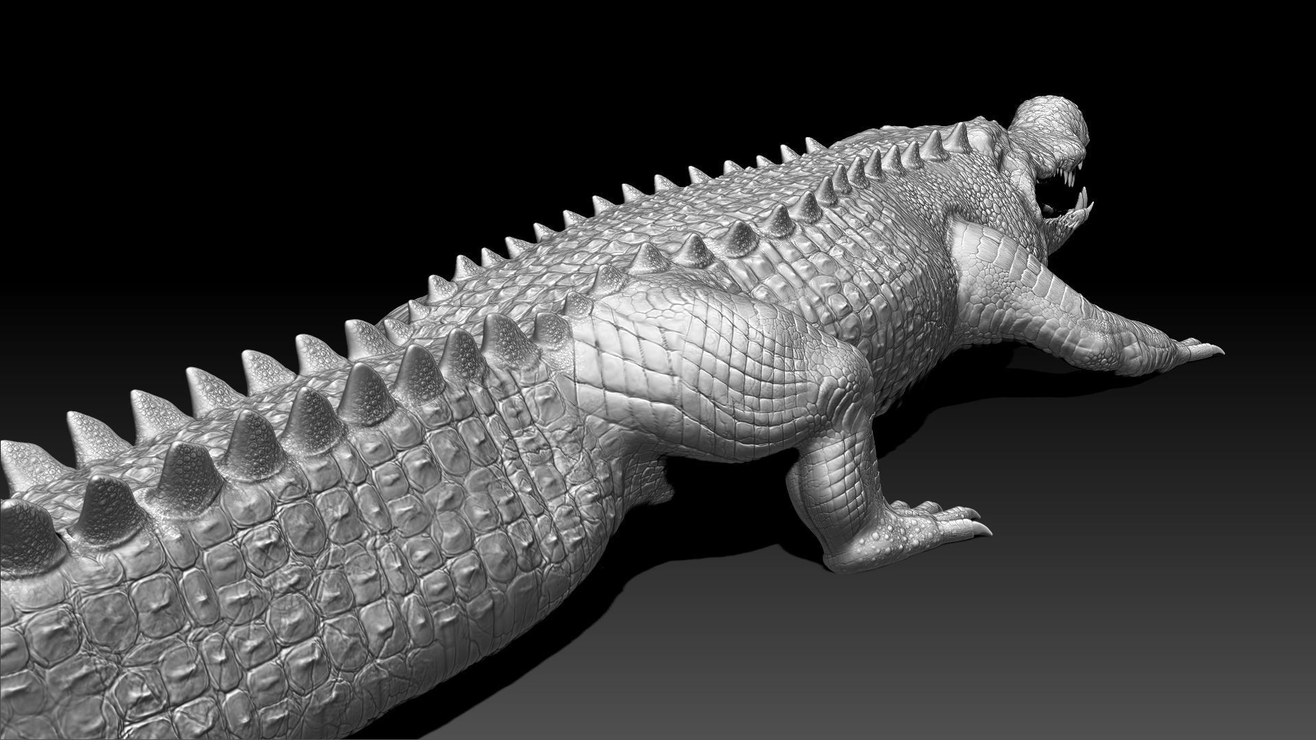 Dinosaur Deinosuchus Riograndensis Sculpt Project 3D model_11