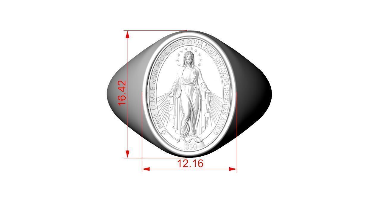 Virgen Milagrosa Miraculous Ring 3D print model_6