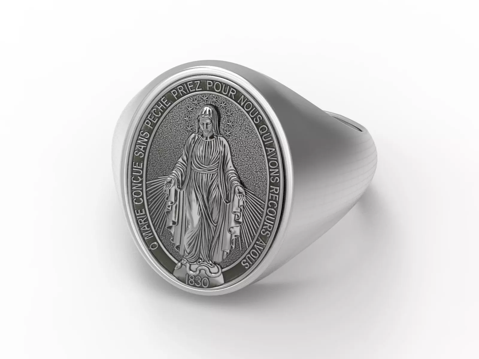 Virgen Milagrosa Miraculous Ring 3D print model_0