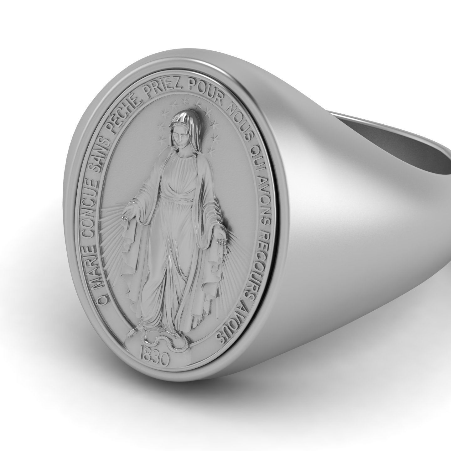Virgen Milagrosa Miraculous Ring 3D print model_3
