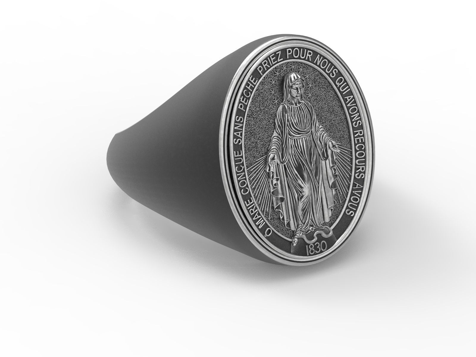 Virgen Milagrosa Miraculous Ring 3D print model_1
