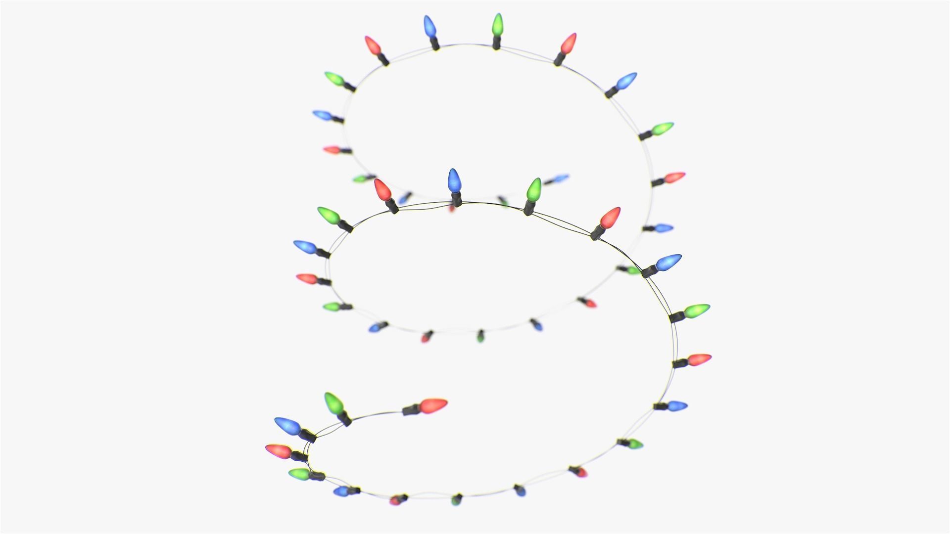 Stringed Lightbulbs pack 3D model_1