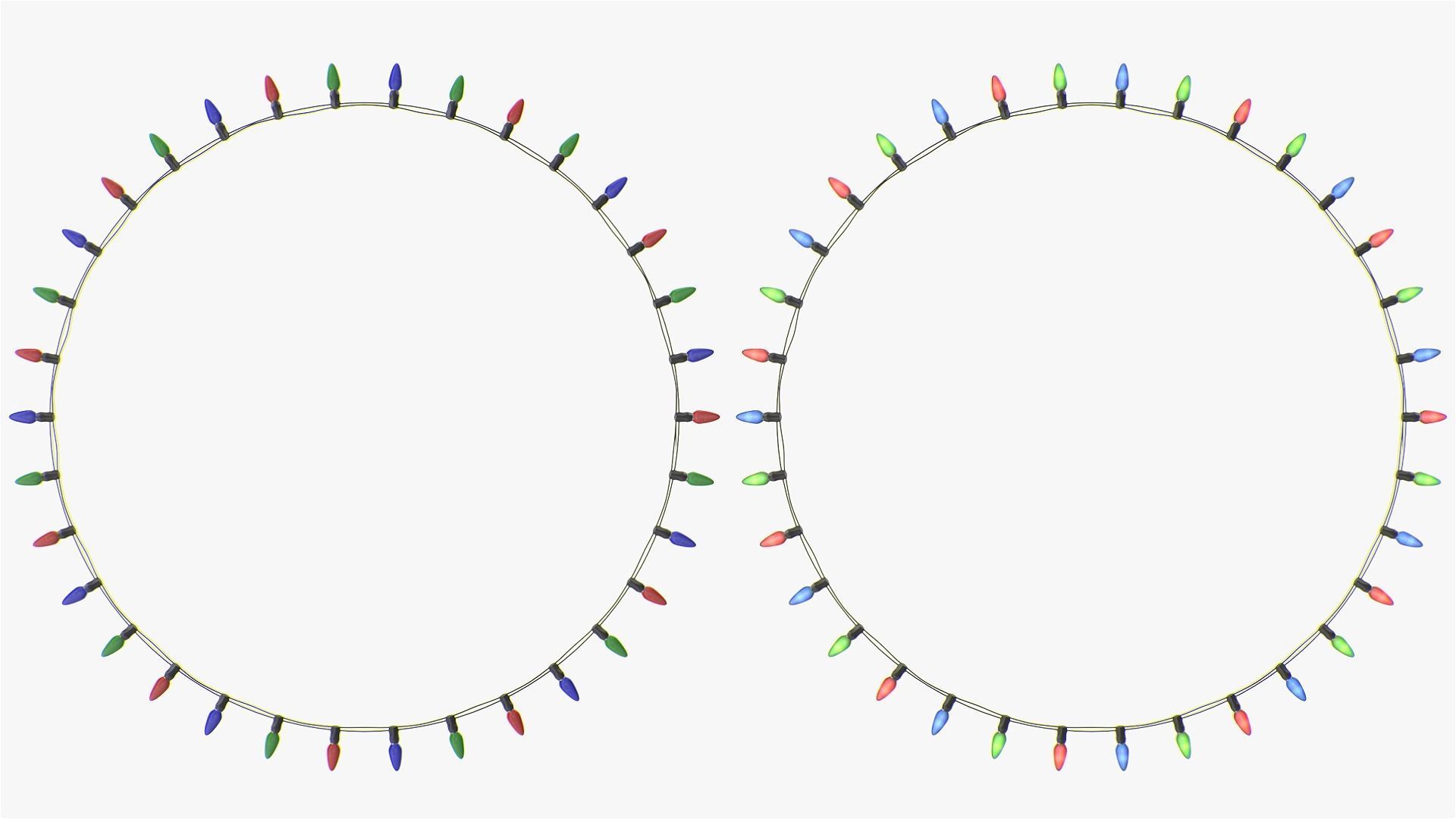 Stringed Lightbulbs pack 3D model_5