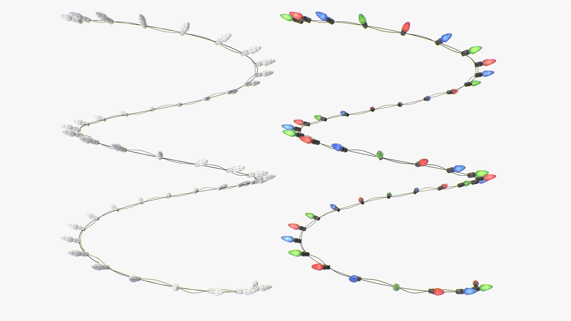 Stringed Lightbulbs pack 3D model_15