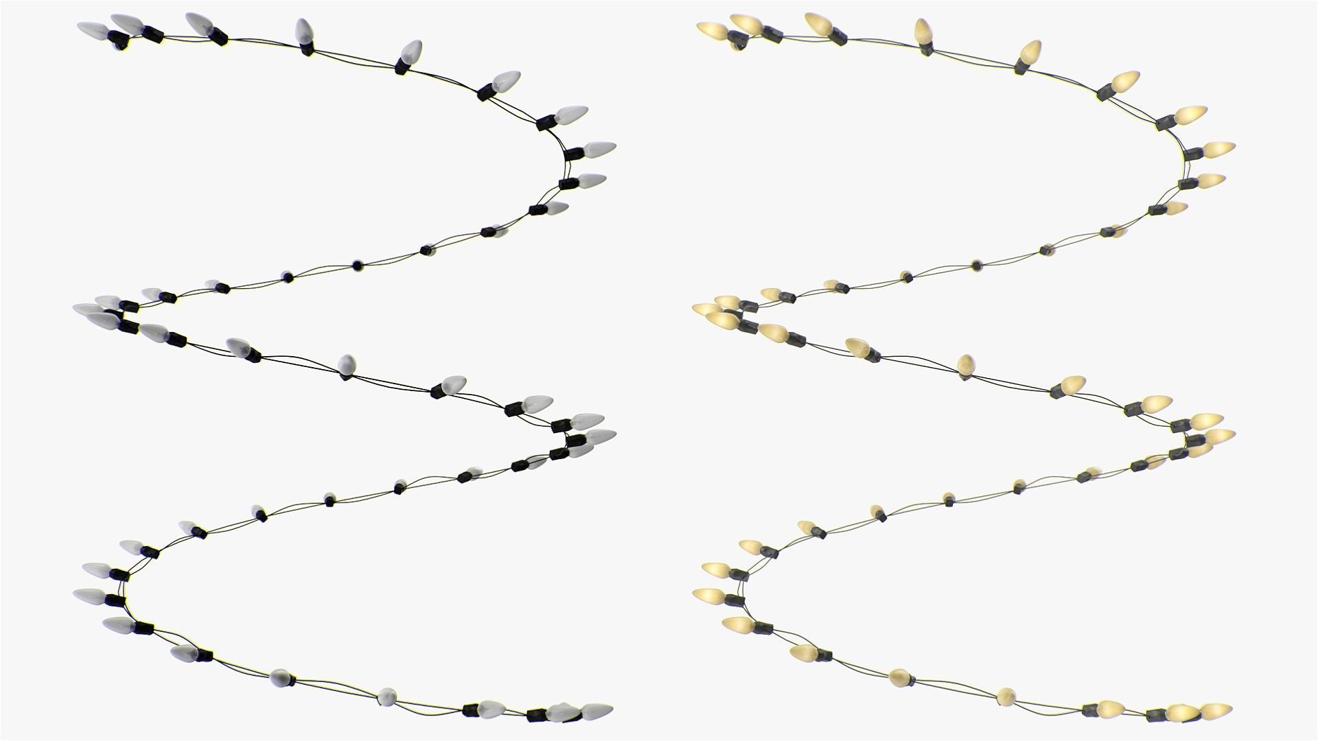 Stringed Lightbulbs pack 3D model_12