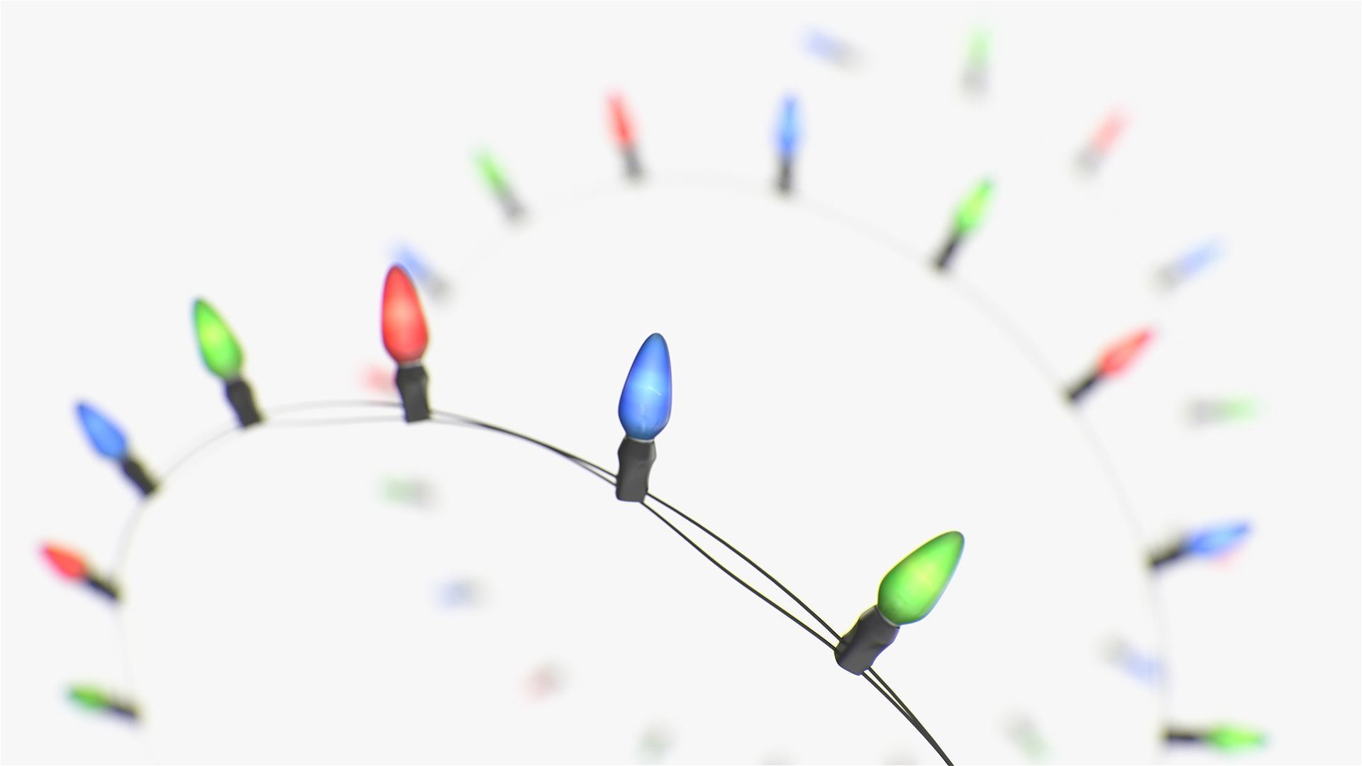 Stringed Lightbulbs pack 3D model_3