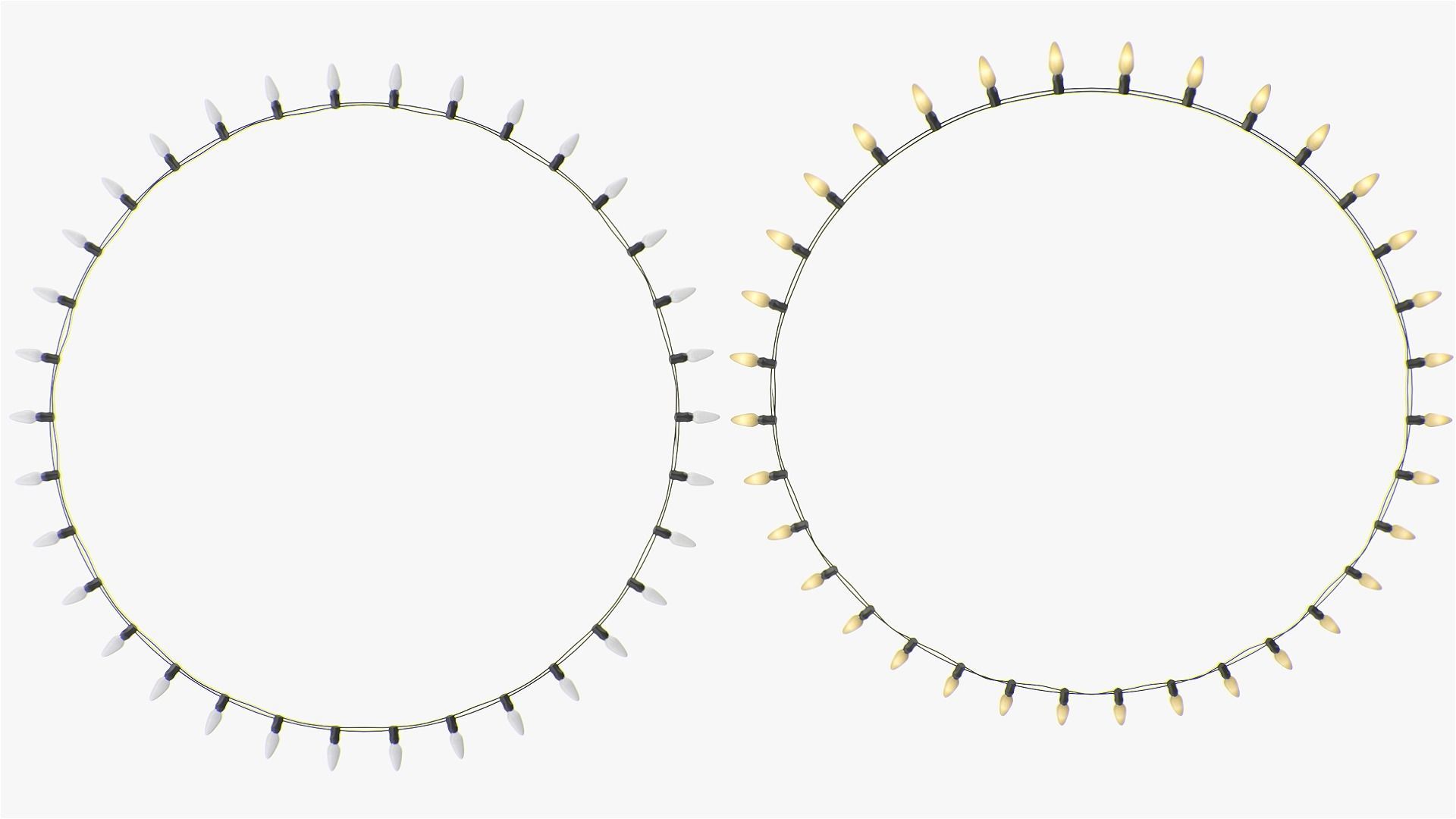 Stringed Lightbulbs pack 3D model_6