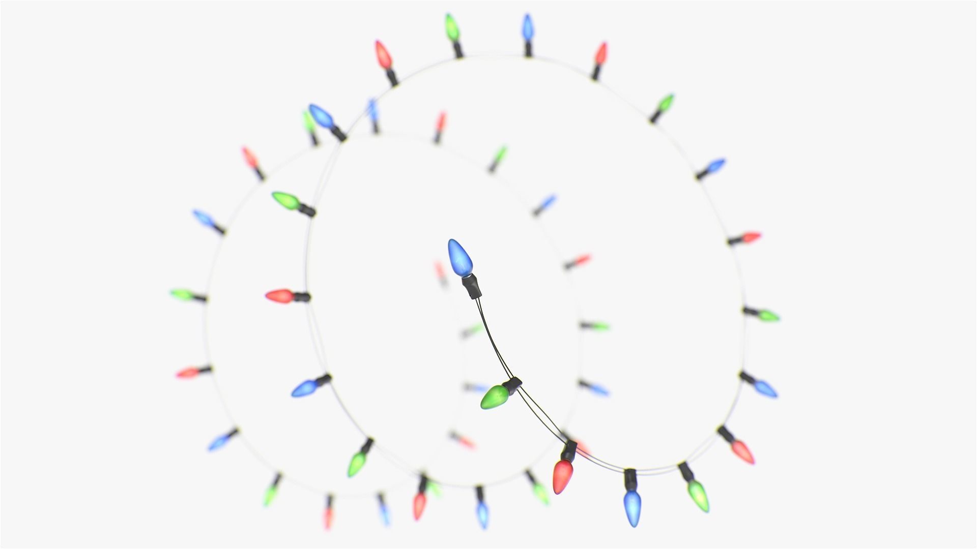 Stringed Lightbulbs pack 3D model_2