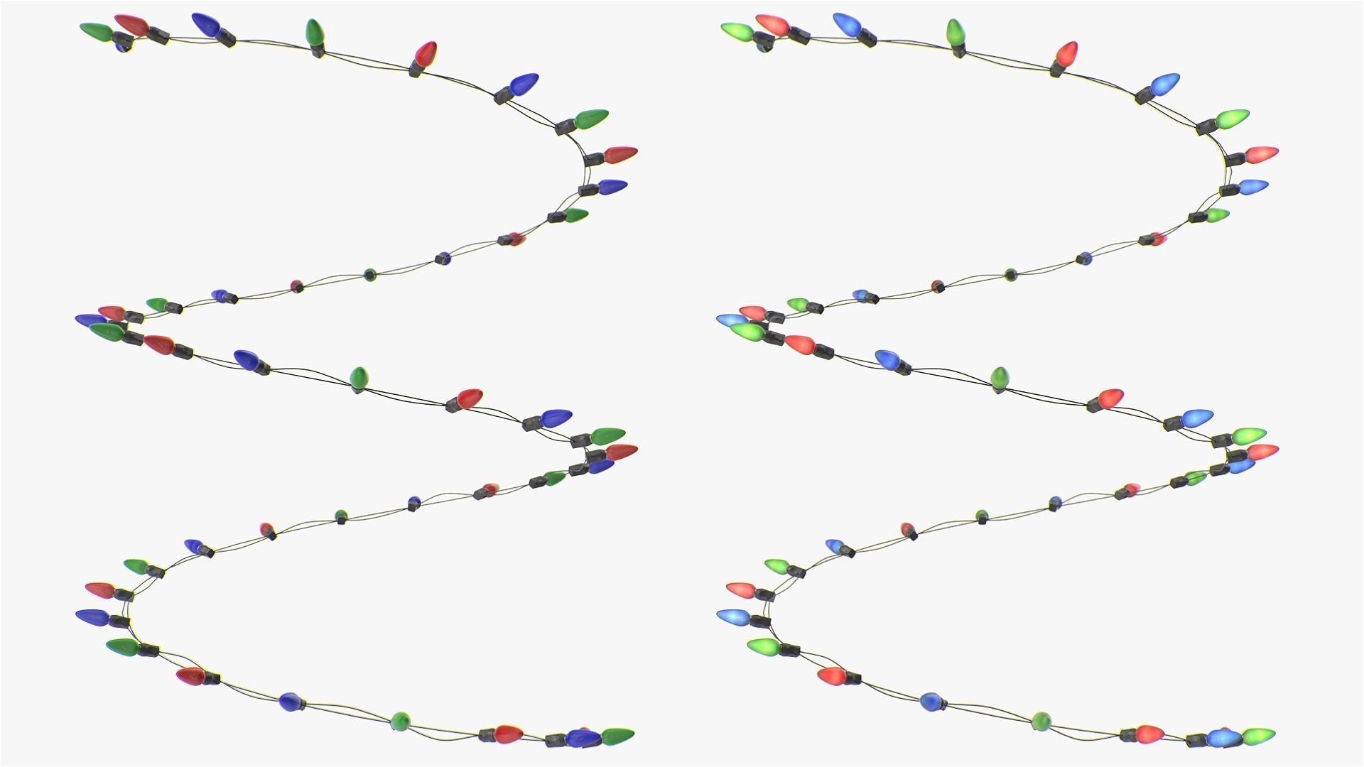 Stringed Lightbulbs pack 3D model_9