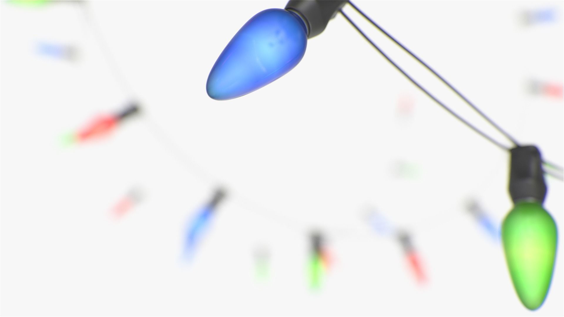 Stringed Lightbulbs pack 3D model_4