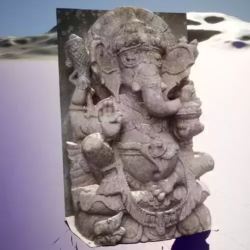 Ganesha idol 3d model - One sided Vinayaka sculpture