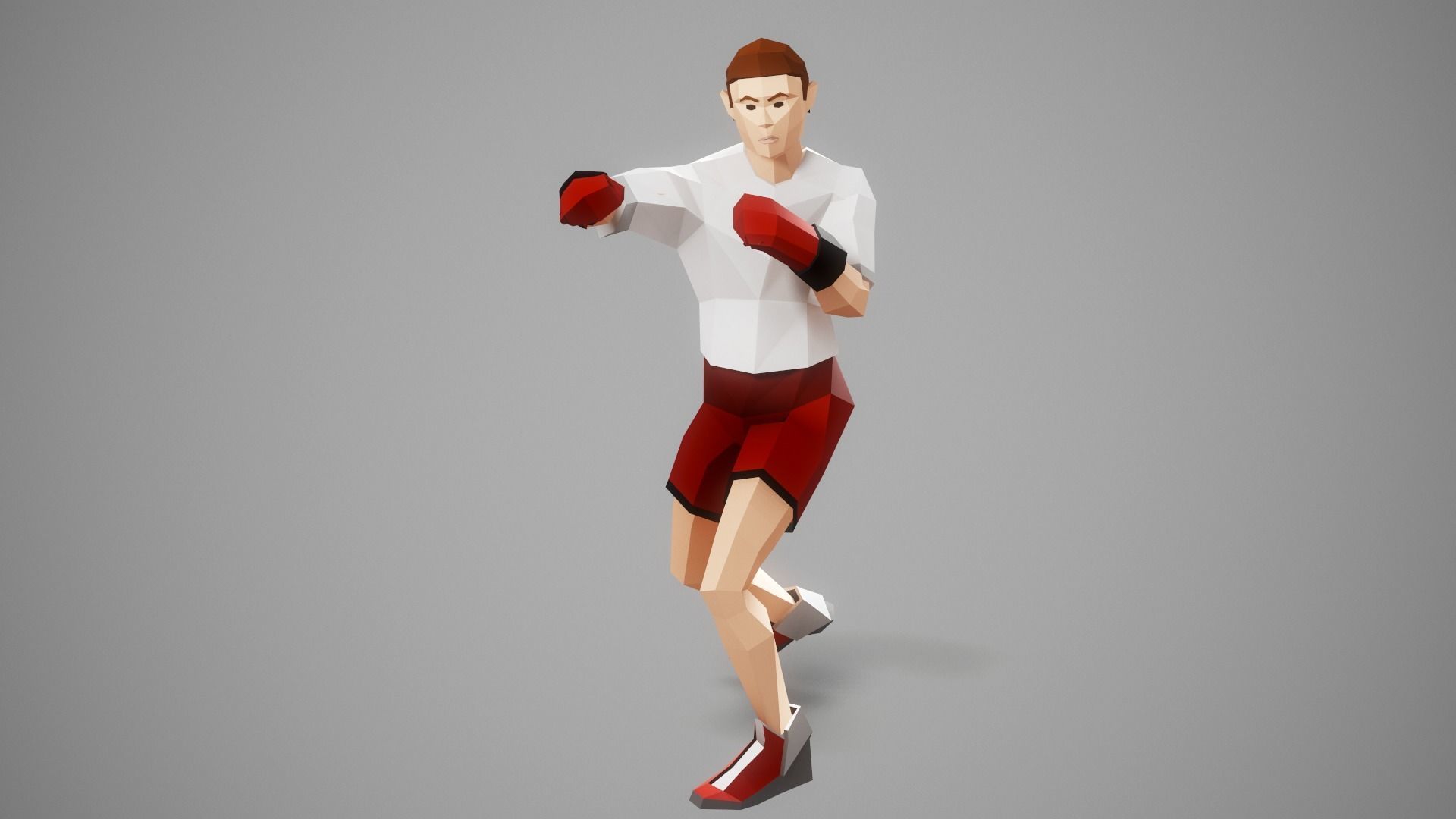 BOXER - Low Poly Style Male Character Low-poly 3D model_2