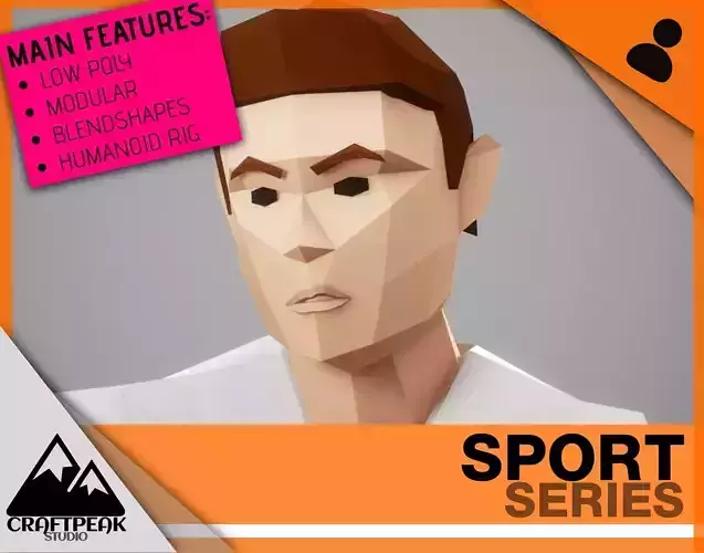 BOXER - Low Poly Style Male Character Low-poly 3D model BOXER - Low Poly Style Male Character Low-poly 3D model