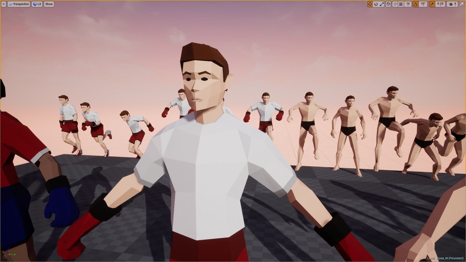 BOXER - Low Poly Style Male Character Low-poly 3D model_8