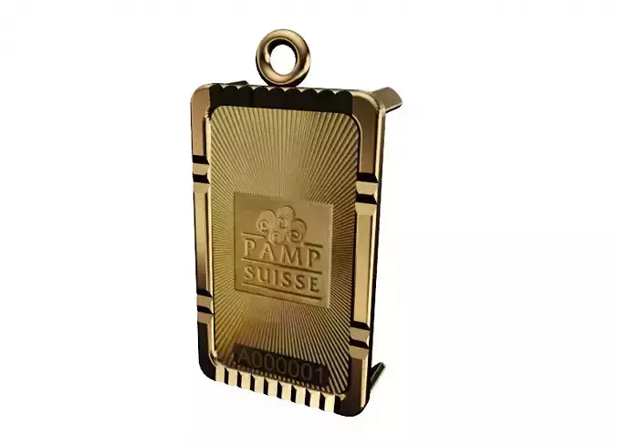 1 gram gold credit suisse pamp bar frame mount pendant 
