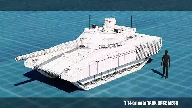 T14 ARMATA TANK BASE MESH  Low-poly 3D model