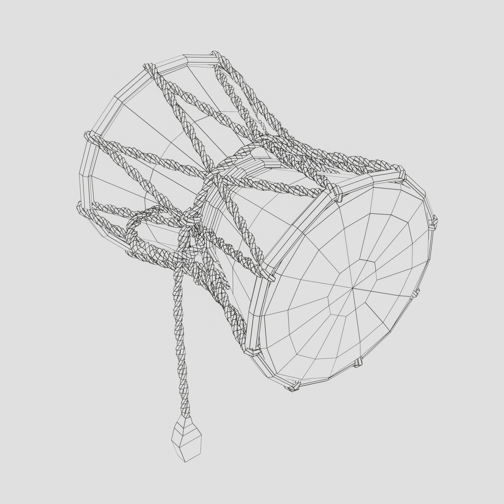 Damaru or Power Drum 3D model_1