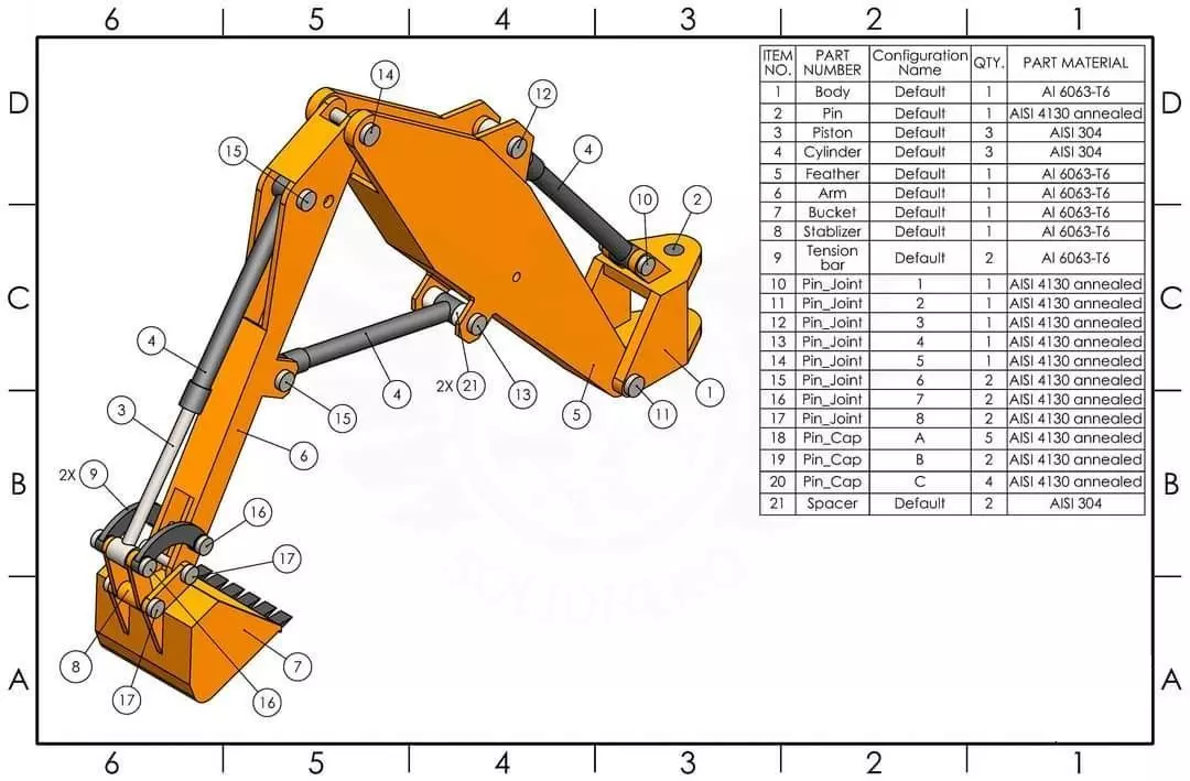 Excavator arm 3D model